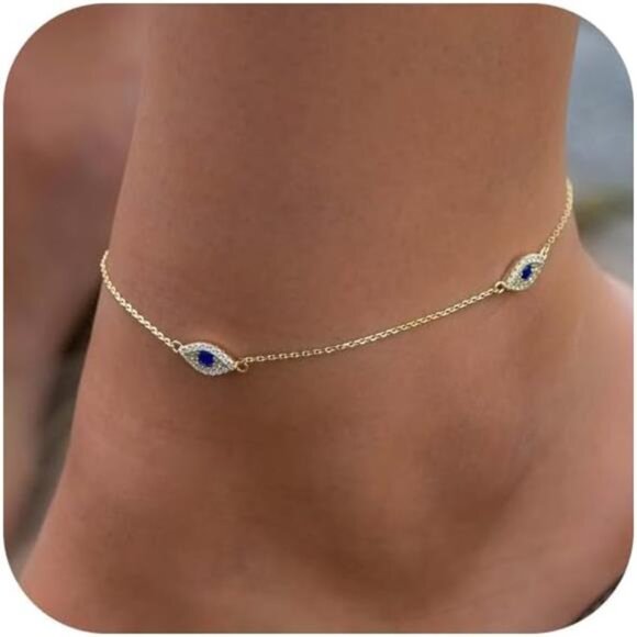 Jewelry - Anklets for Women 14K Real Gold Silver Plated Ankle Bracelets Trendy Waterproof